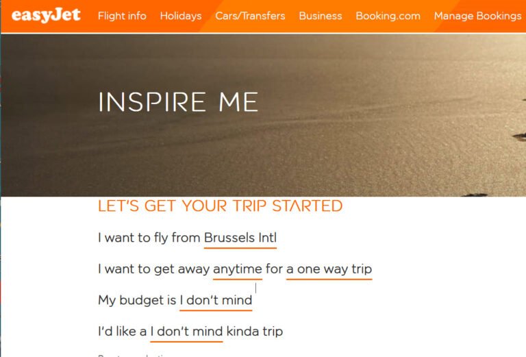 Inspire Me van EasyJet is een super tip