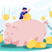 centen besparen leuke prent met roze varkentje